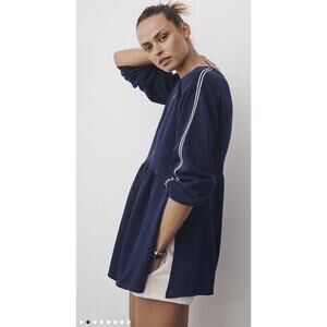 Gola x Anthropologie Women's Navy Defender Tunic Top Striped Long Sleeve-Size S